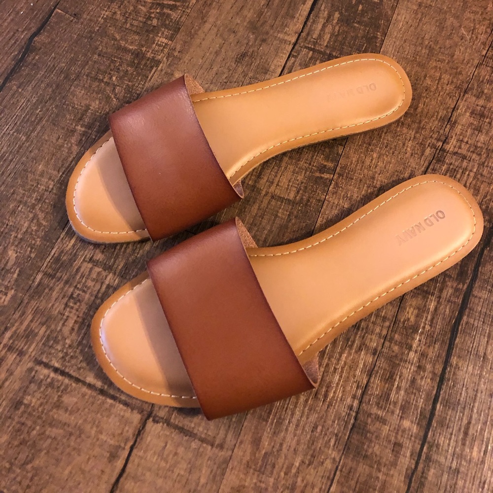 Old Navy Faux-Leather Slide Sandals